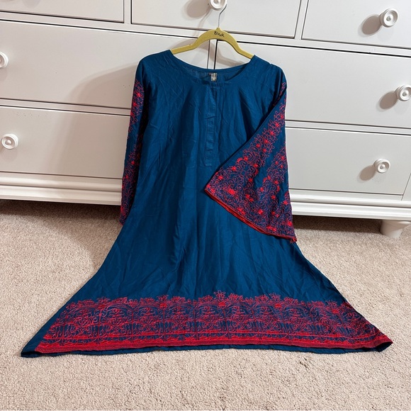 Pakistani linen embroidered top - Picture 1 of 6